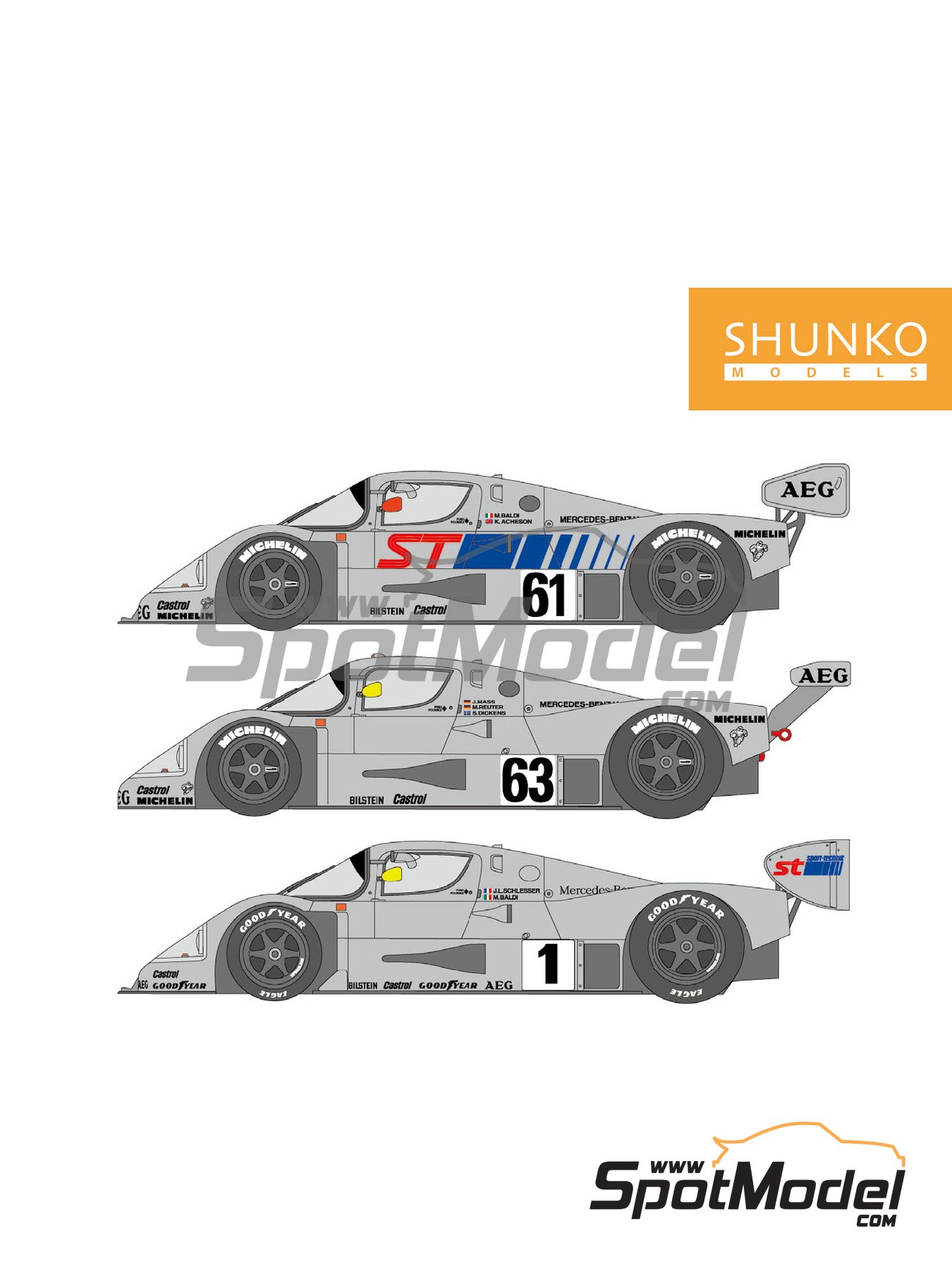 未開封　1/43 Sauber-Mercedes C9 1989 #63 Max 1/43 Sauber Mercedes C9 Le Mans 1989 #63 Diecast Model